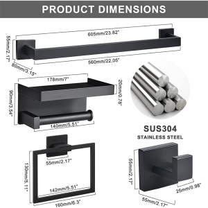 5 Pieces Bathroom Hardware Set